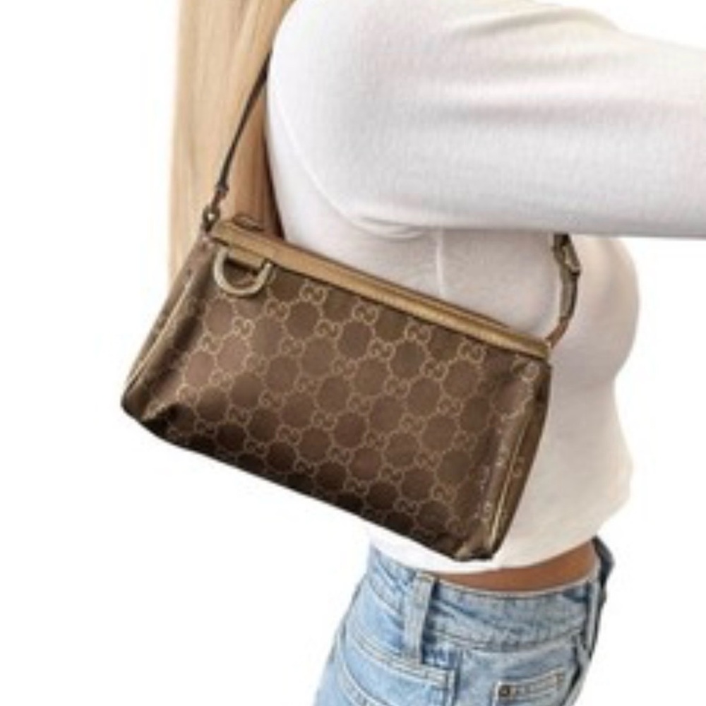 Gucci Tan Monogram Shoulder Bag - Picture 8 of 8